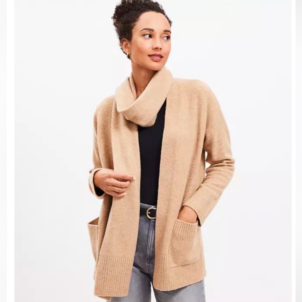 NWT Loft Scarf Neck Open Pocket Cardigan